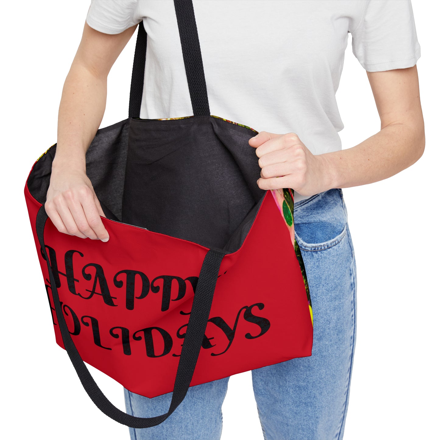 Happy Holidays Oversized Tote